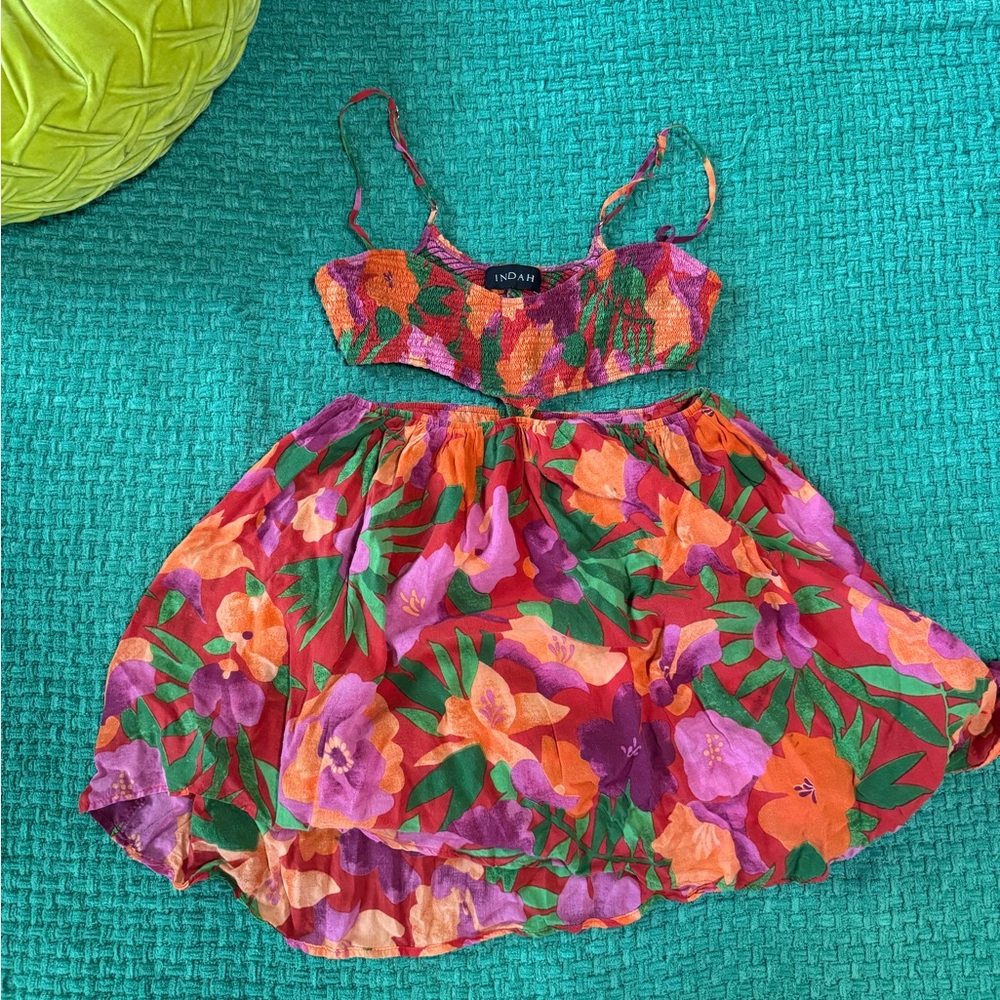 Indah Multicolor Floral Mini Dress